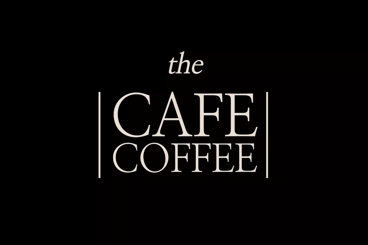 黒 モダン カフェ ロゴ ファンシーバナー