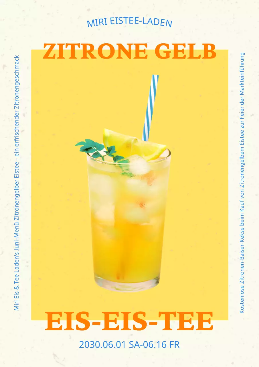 Bewerben Sie Ihr neues Menü mit einem frischen, gelben Farbschema