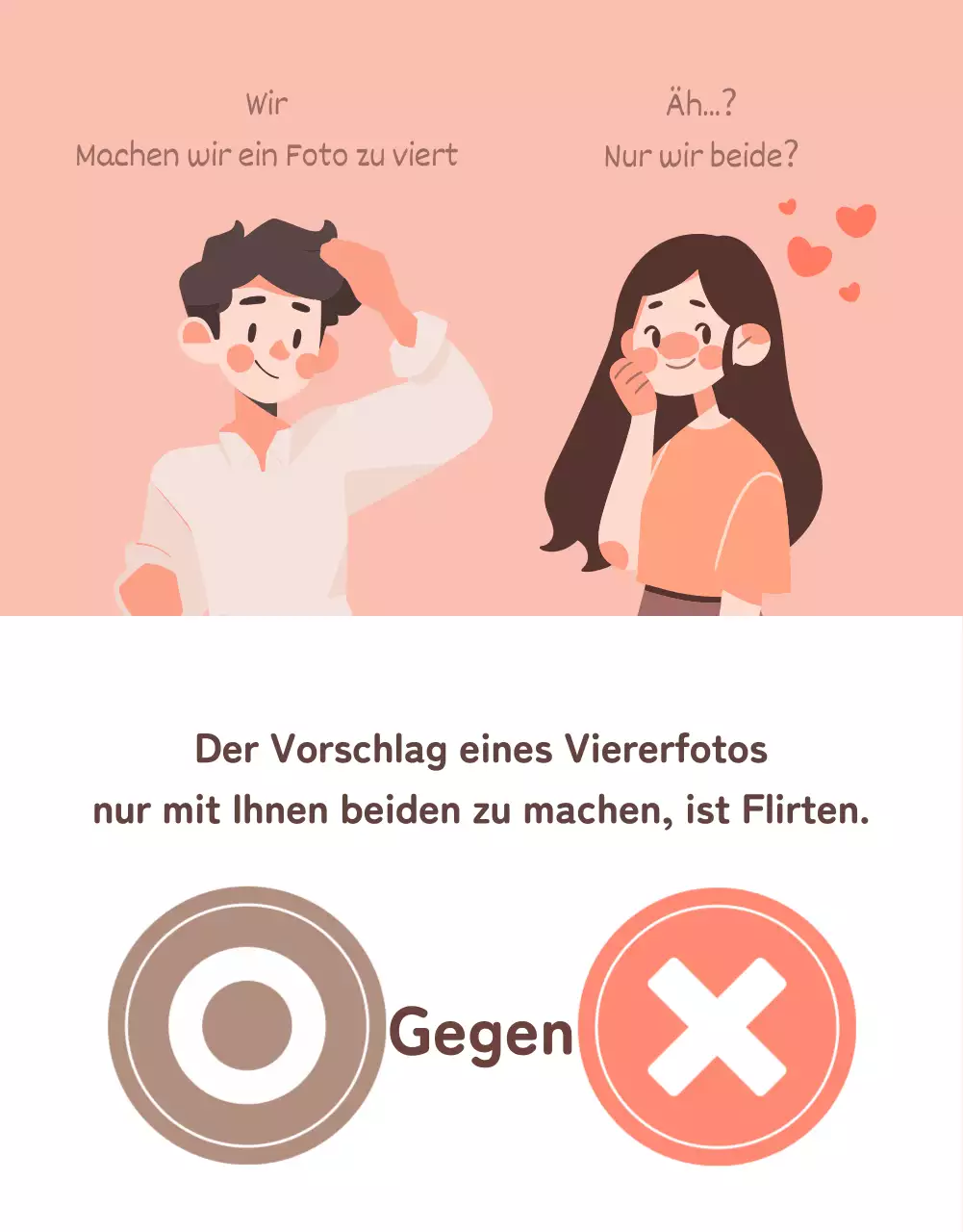 Ein einfacher Beitrag im Webcomic-Stil mit rosa Hintergrund