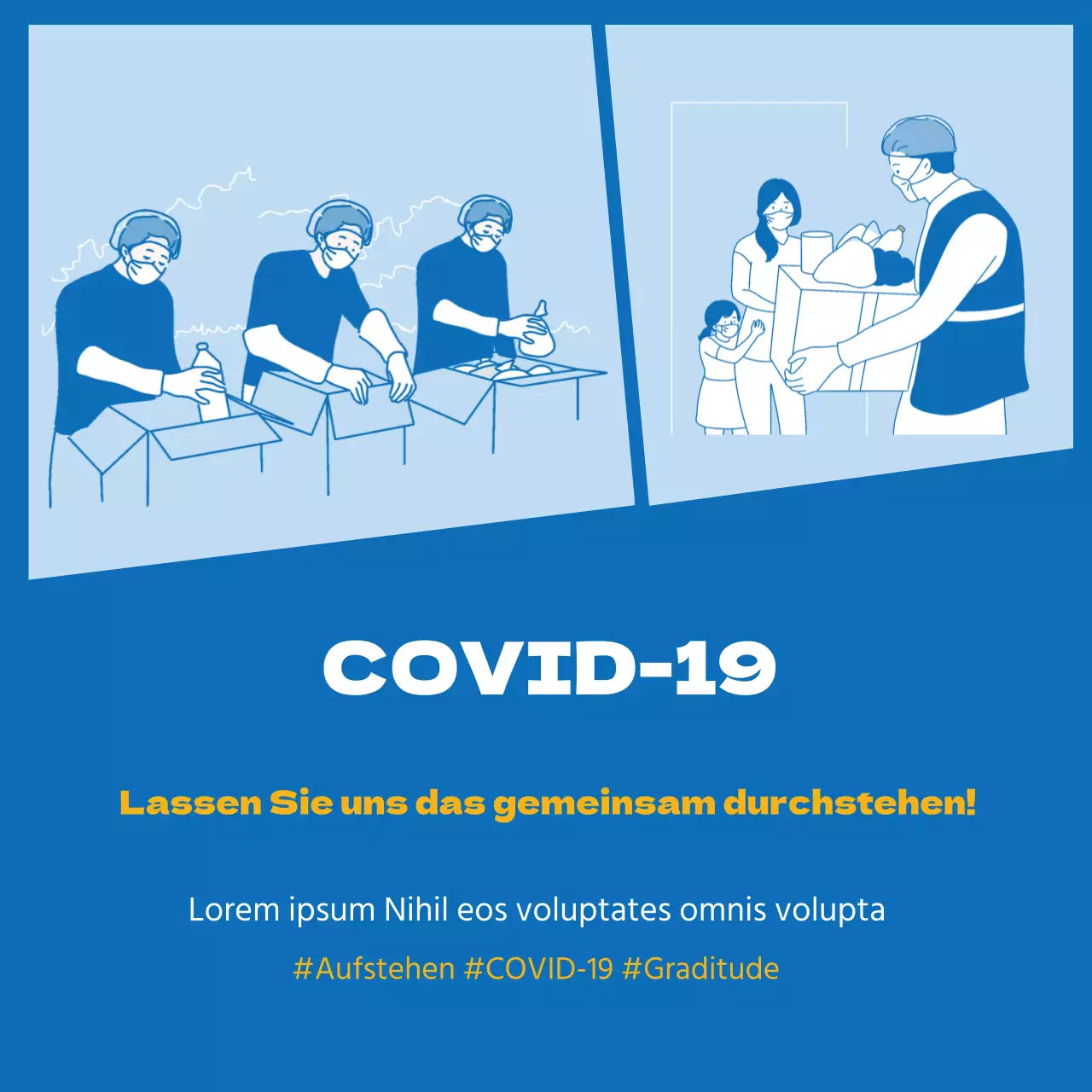 Blaue Illustration saubere Korona jubeln Impfstoff