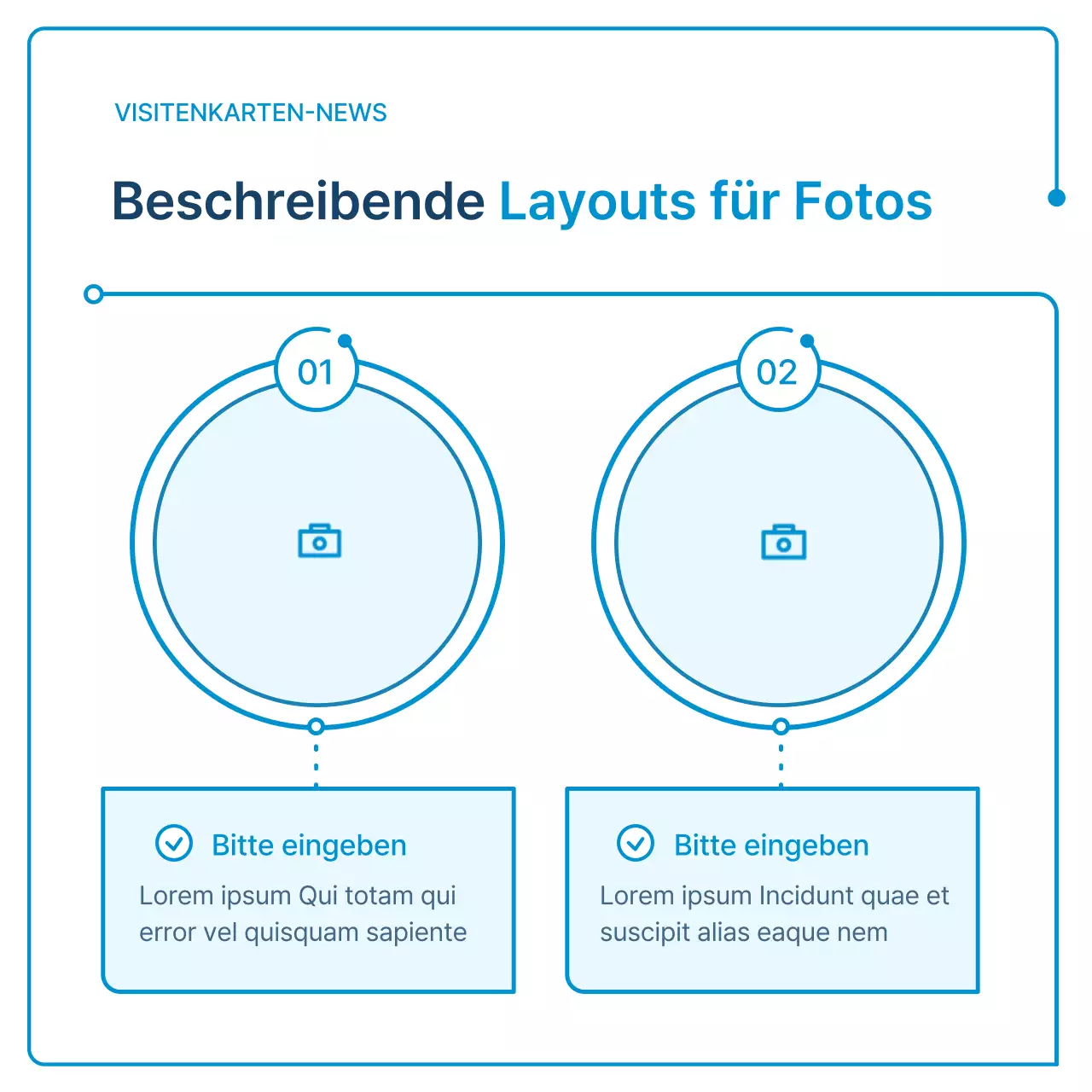Ein Leitfaden für Unternehmensnewsletter in weißer und blauer Geometrie