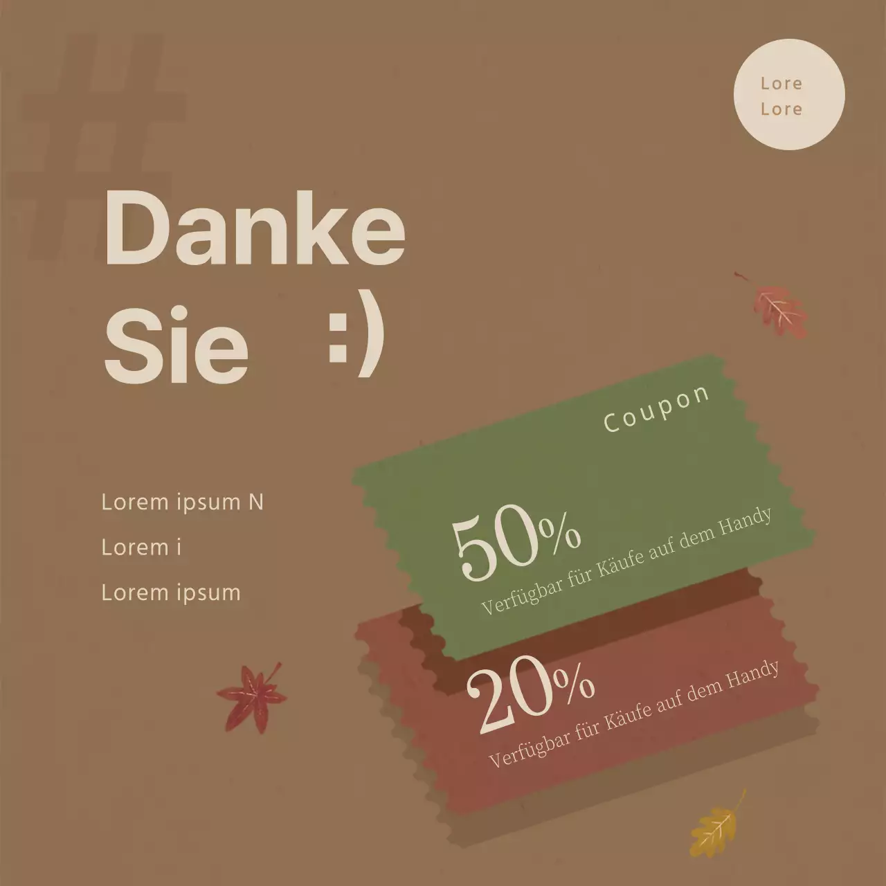 Braun-weißes Coupon-Event-Banner