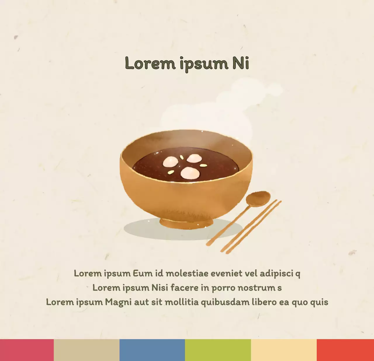 Traditioneller koreanischer Restaurantkonzept-Gutscheinkalender in Beige und Braun