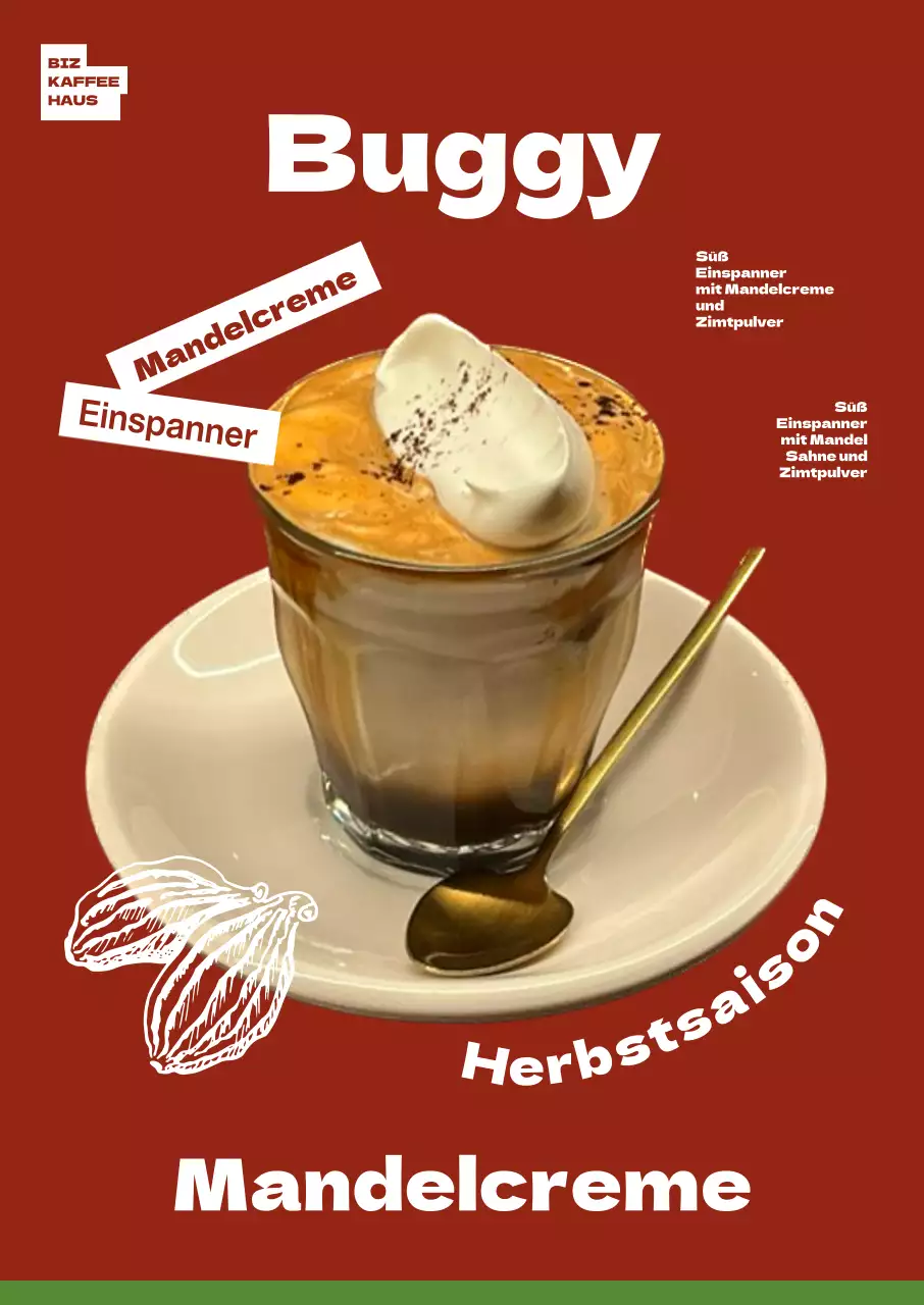 Typografie als Werbemittel für ein neues Herbstcafé-Menü im Midcentury-Stil