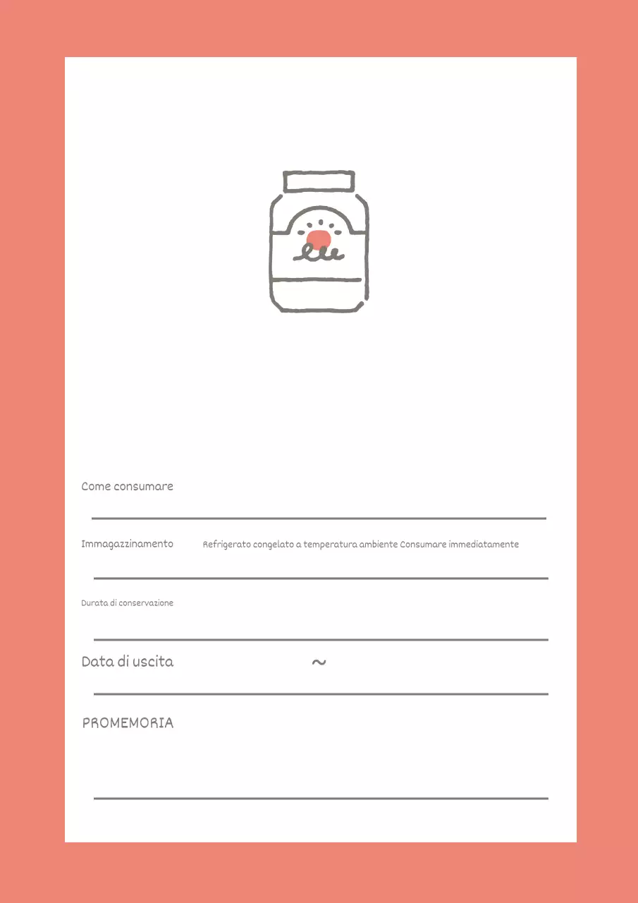 Poster di design per la conservazione degli alimenti in rosa