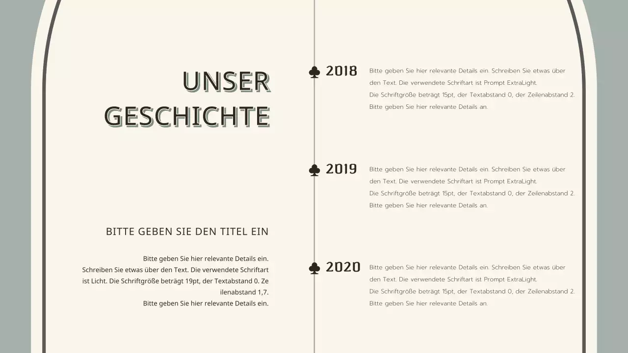 Vintage-Präsentation in Khaki und Creme