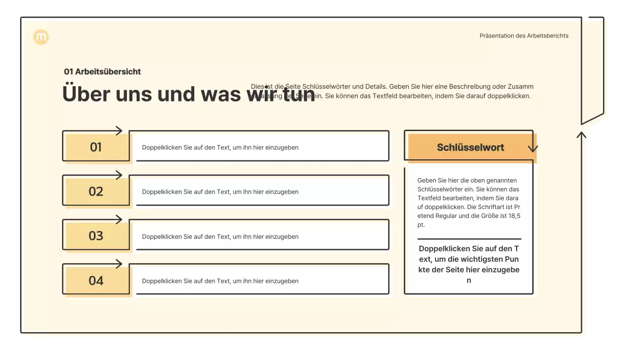 Punktformen mit Pfeilen in hellgelb Business-Präsentationsmappe