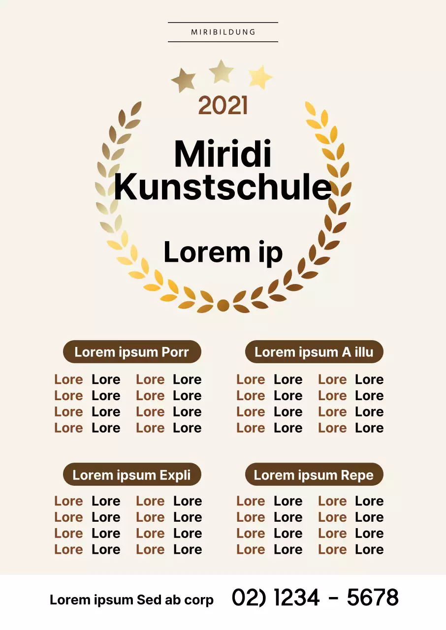 Beige Kunstschule Akzeptanzliste