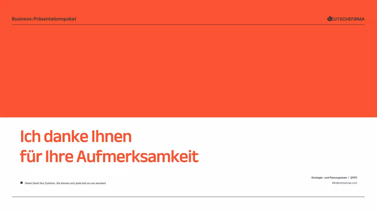 Geschäftsberichtspräsentationen in Orange und Grau