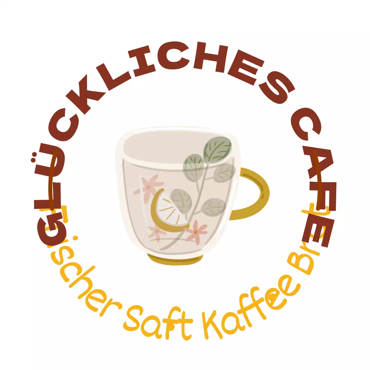 Weißer Hintergrund Illustration Cafe Etikett