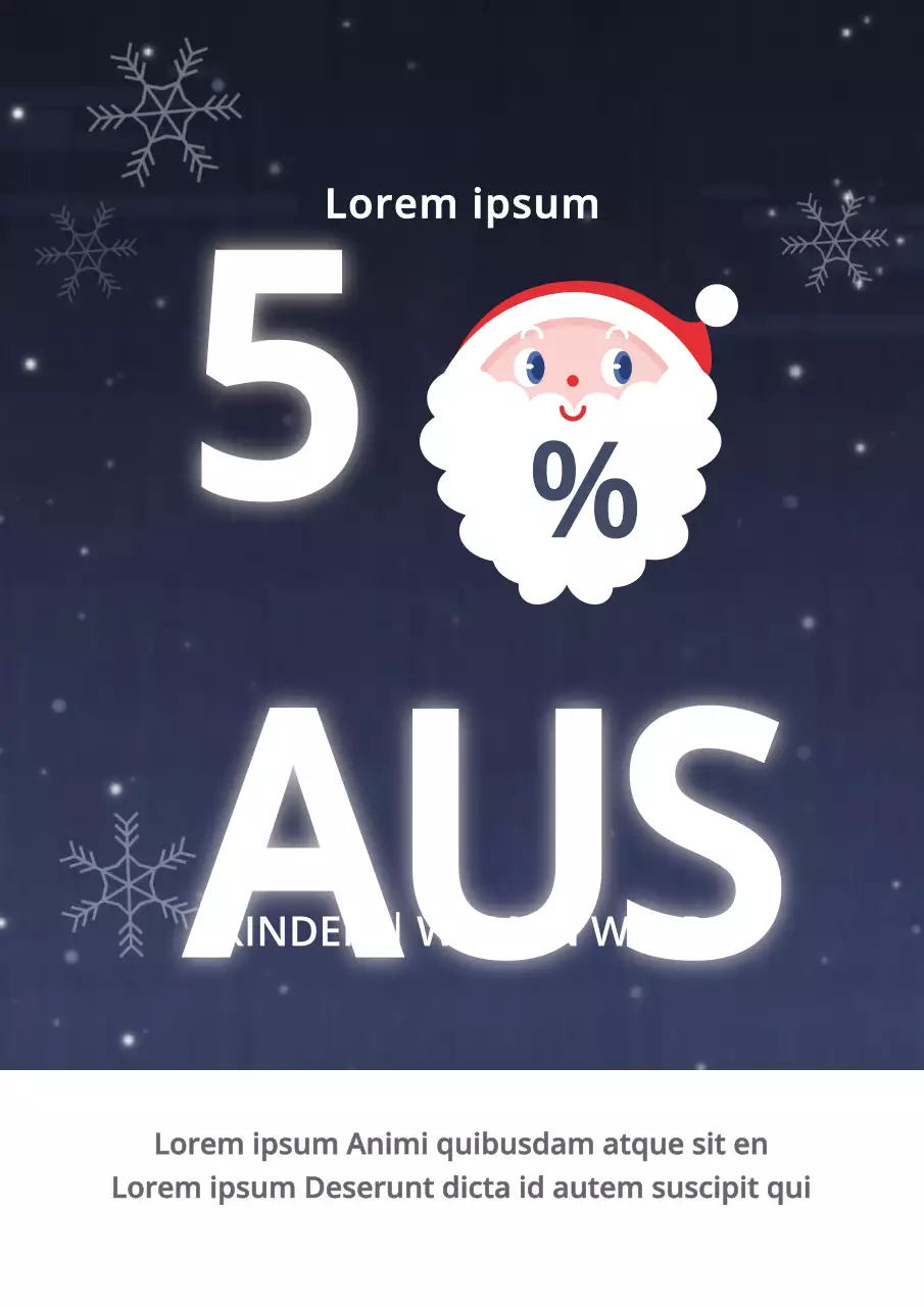 Niedliche Weihnachten Ende des Jahres Verkauf Werbeflyer in marineblau und weiß