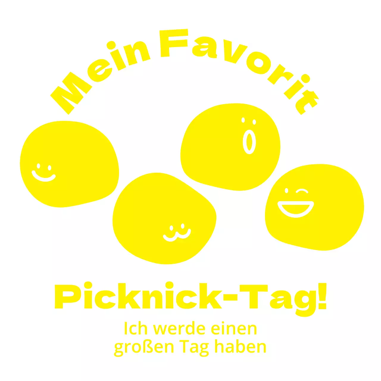 Niedliches gelbes Vorschulkind-Picknick-Gruppen-T-Shirt