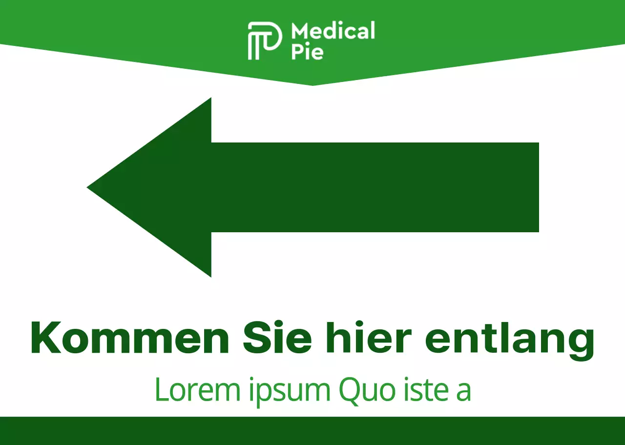 Einfache und saubere Kombination aus Pfeilen und Text in Grün und Lindgrün Layout-Stil Wegbeschreibung zum Seminar