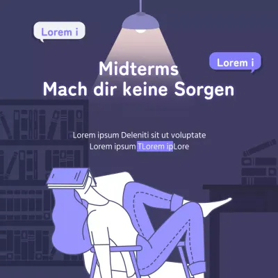 Dawn Library Concept Midterm Event in Lila und Weiß