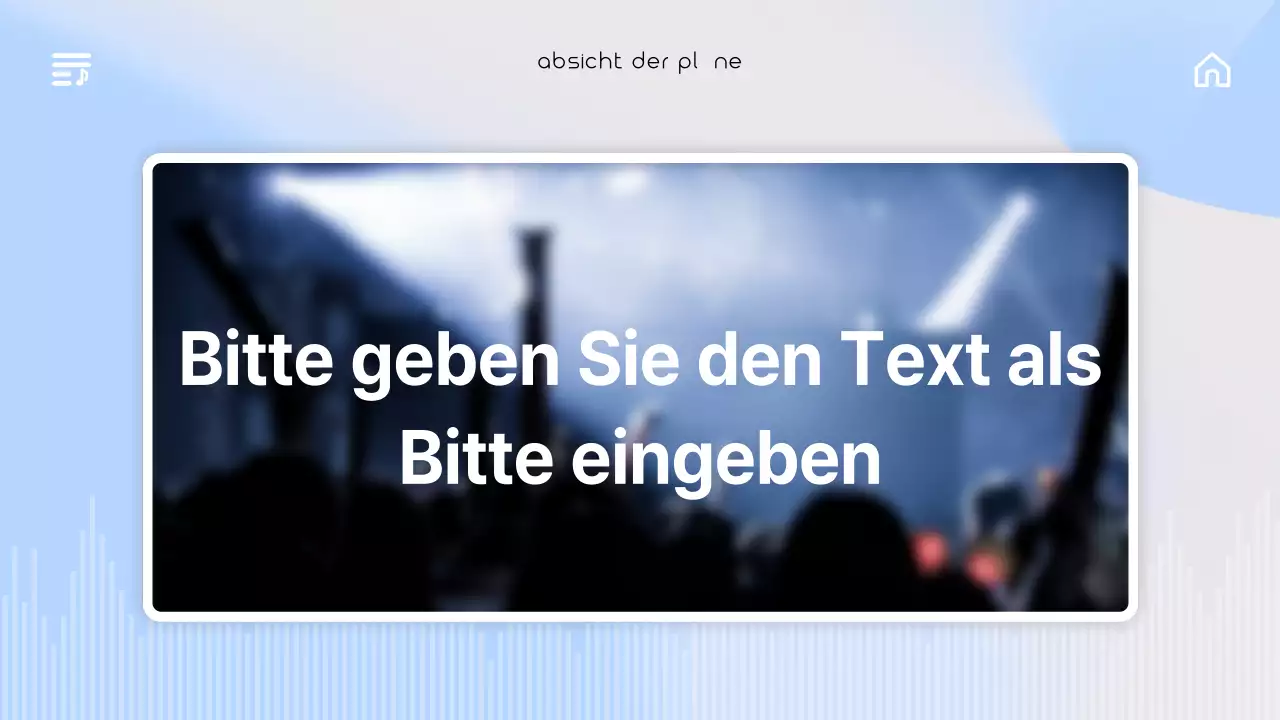 Eine emotionale Gig-Broschüre mit einem blauen Farbverlauf im Musik-UI-Stil