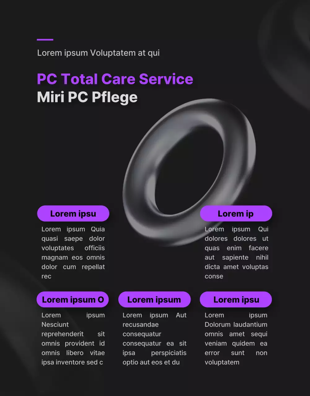 Werbung für Elektronikreparaturen mit lila Punkten (mehr)