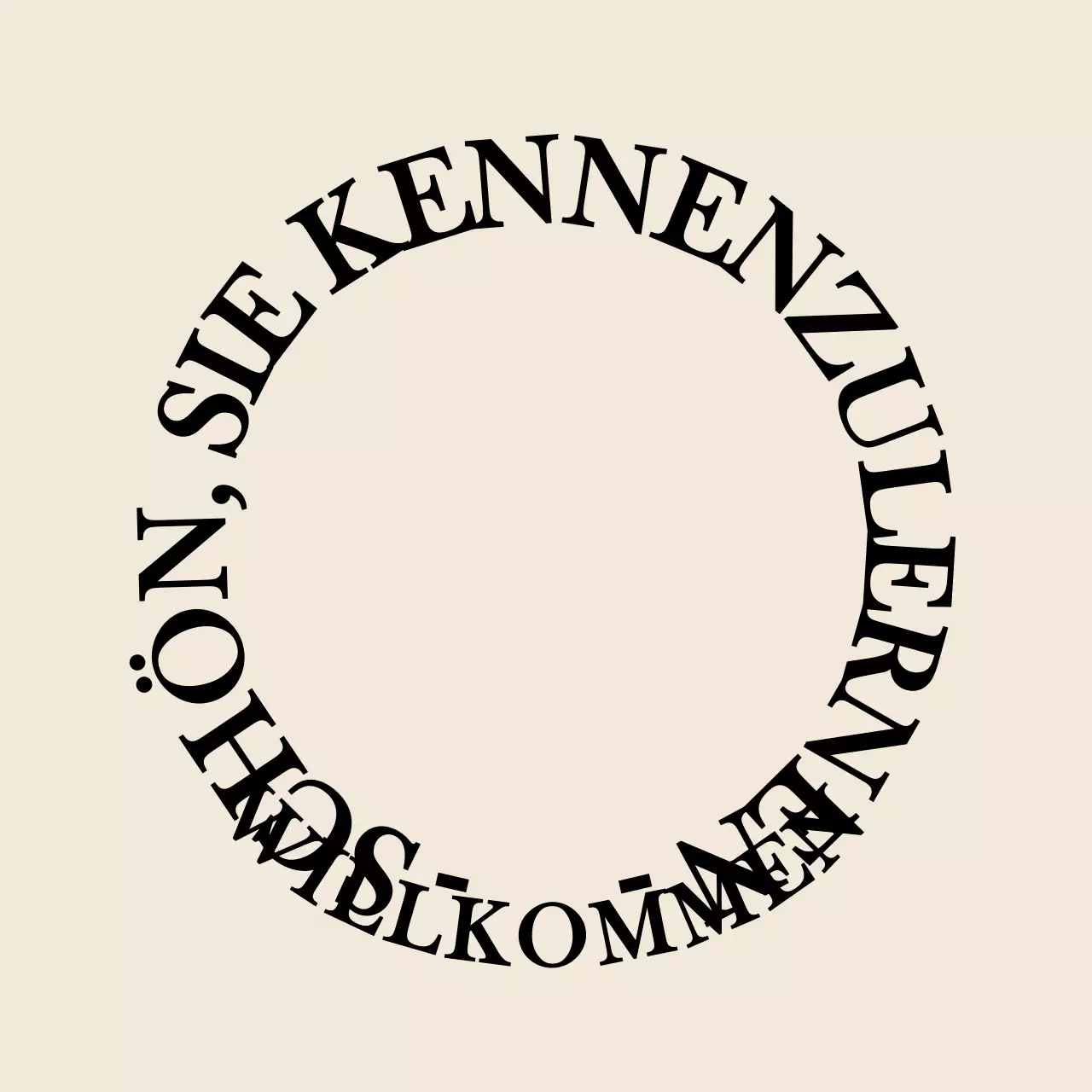 Einfacher, emotionaler Textstil in Hellbraun und Schwarz