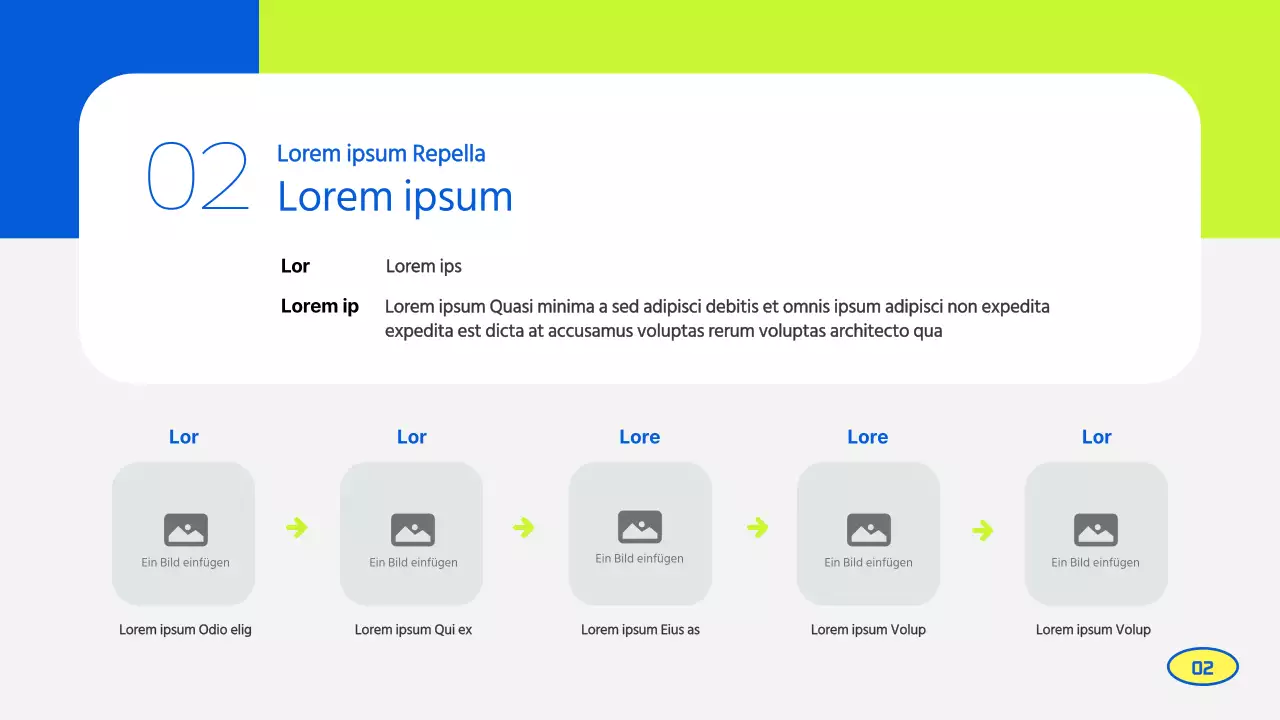 Ein schöner lindgrüner und blauer Bericht über die Aktivitäten der Unterstützer