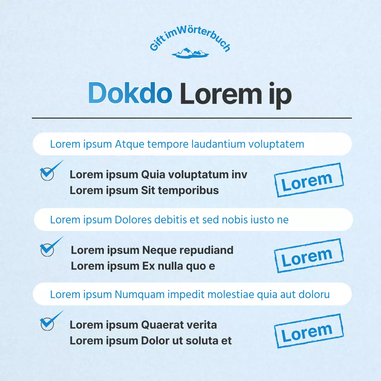 Eine einfache, hellblaue und blaue Informationssäule zum Tag des Lesens