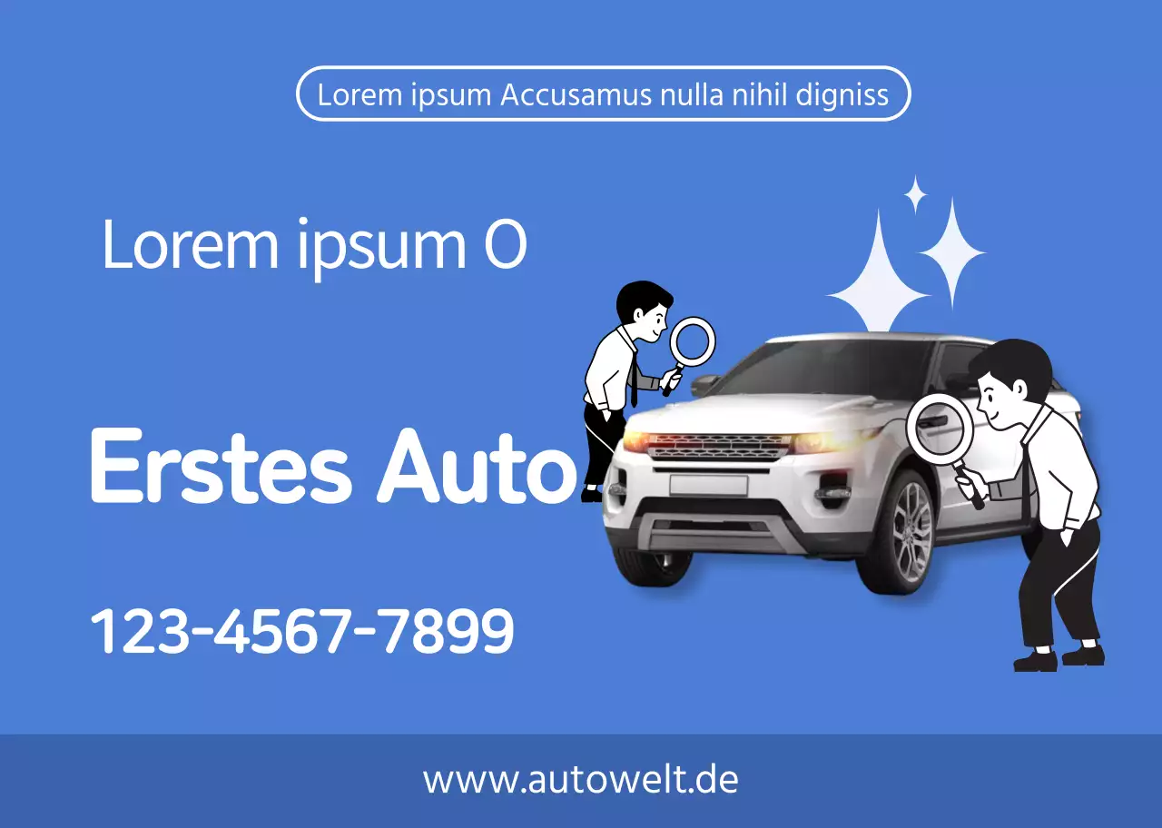 Blaues sauberes Foto zur Förderung des Gebrauchtwagenverkaufs