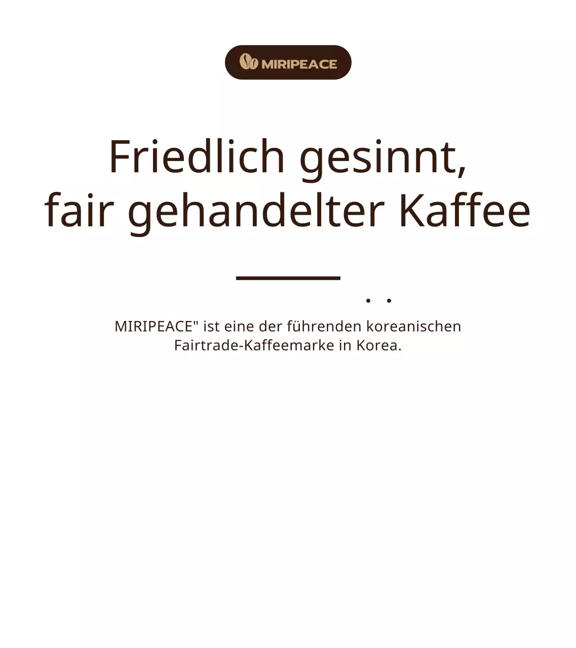 Brauner, einfacher Text mit Informationen zu Fairtrade-Kaffee im Regal