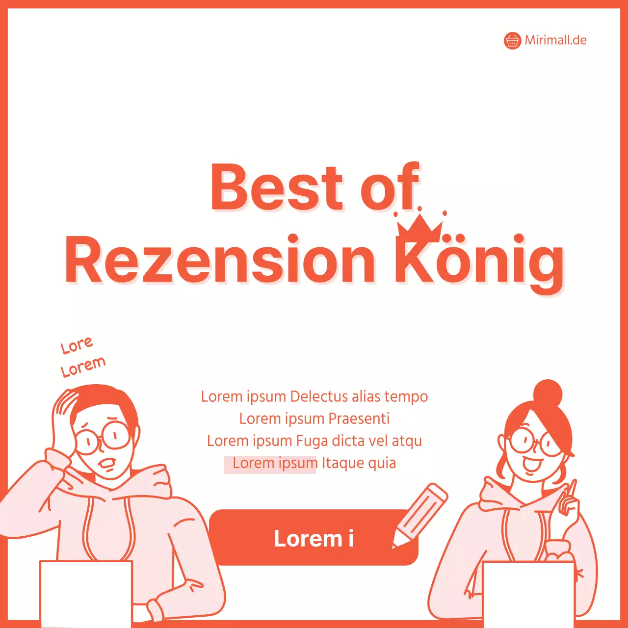 Förderung einer einfachen orange-weißen Rückblickveranstaltung