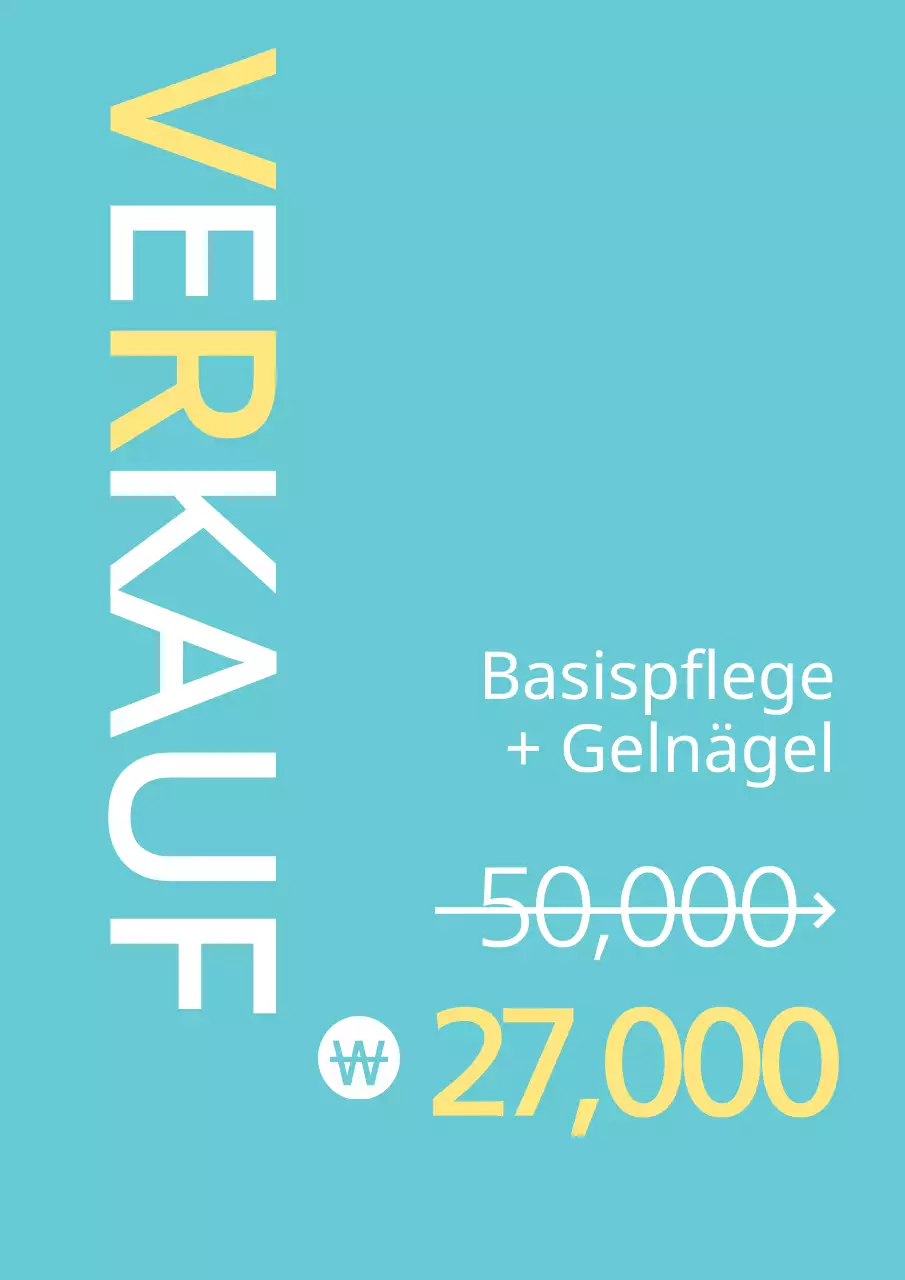 Einfacher Nagelstudio-Rabatt-Flyer in Hellblau und Gelb