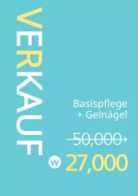 Einfacher Nagelstudio-Rabatt-Flyer in Hellblau und Gelb