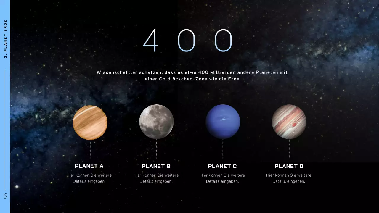 Weltraumthema mit Weltraumfotos auf schwarzem Hintergrund