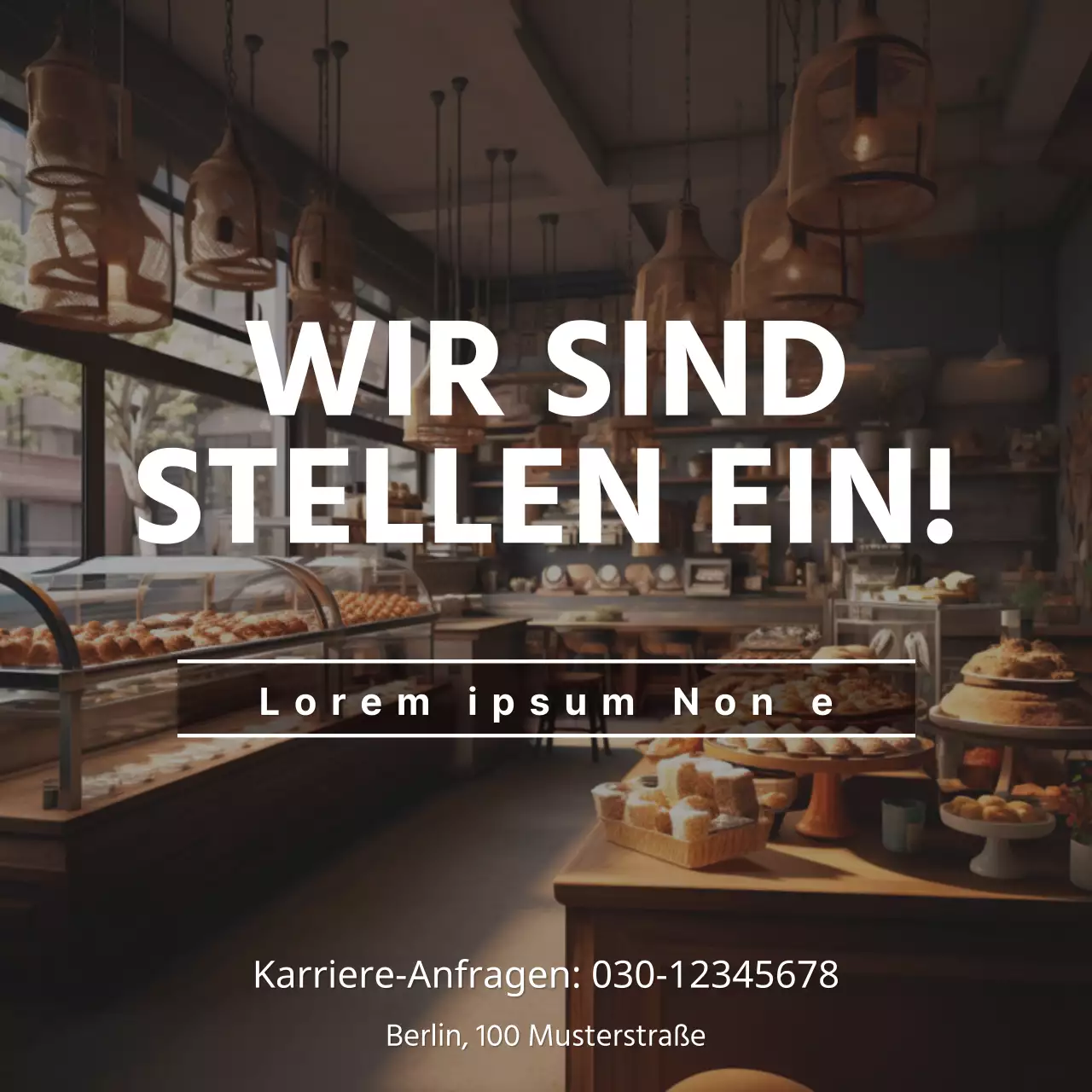 Braun, warm, Bäckereistimmung Stellenausschreibung V1