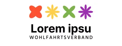 Bunte, niedliche und einfache Symbole Logo-Kombination Stil Kinderhilfsorganisationen und -gruppen