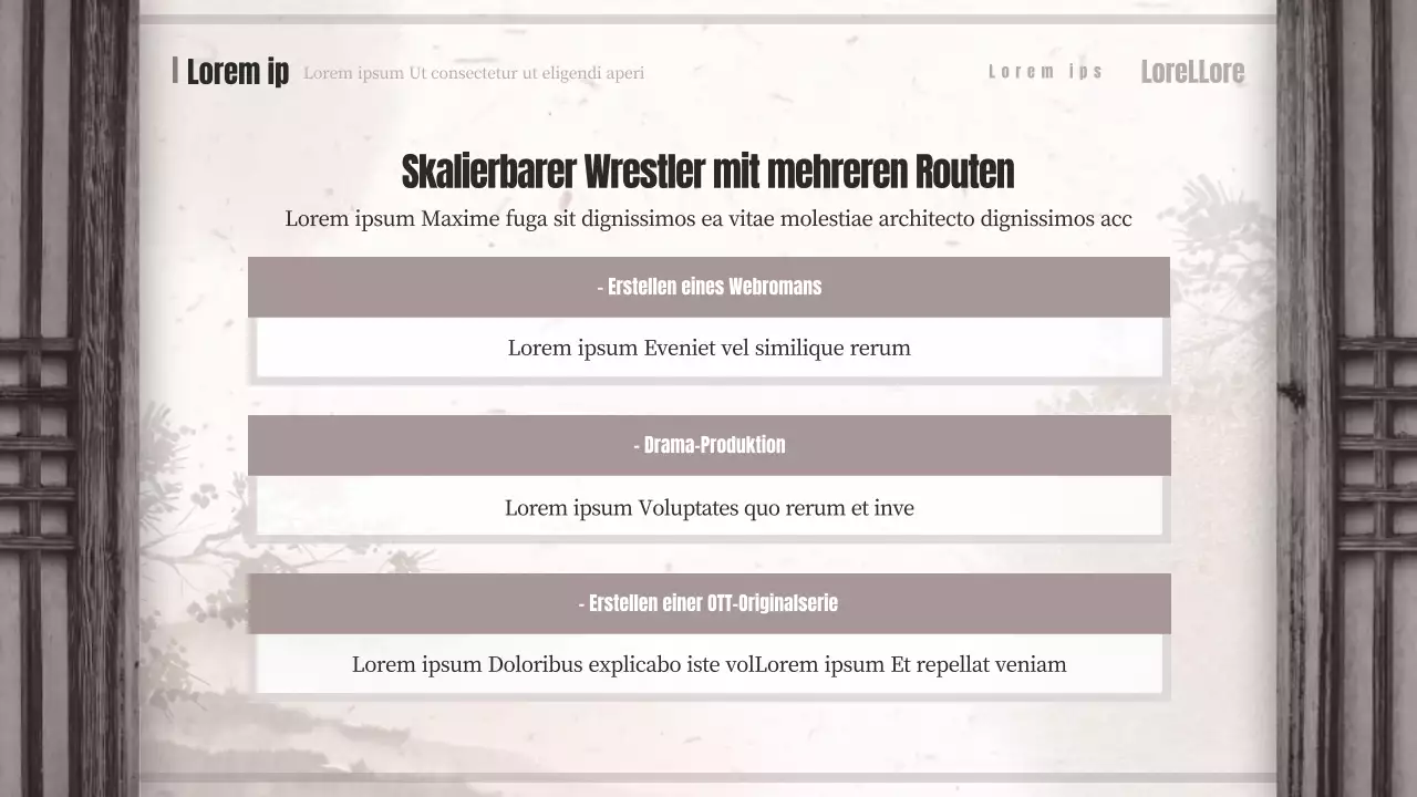 Braun und beige orientalisation konzept sagas wrestling webtoon vorschlag