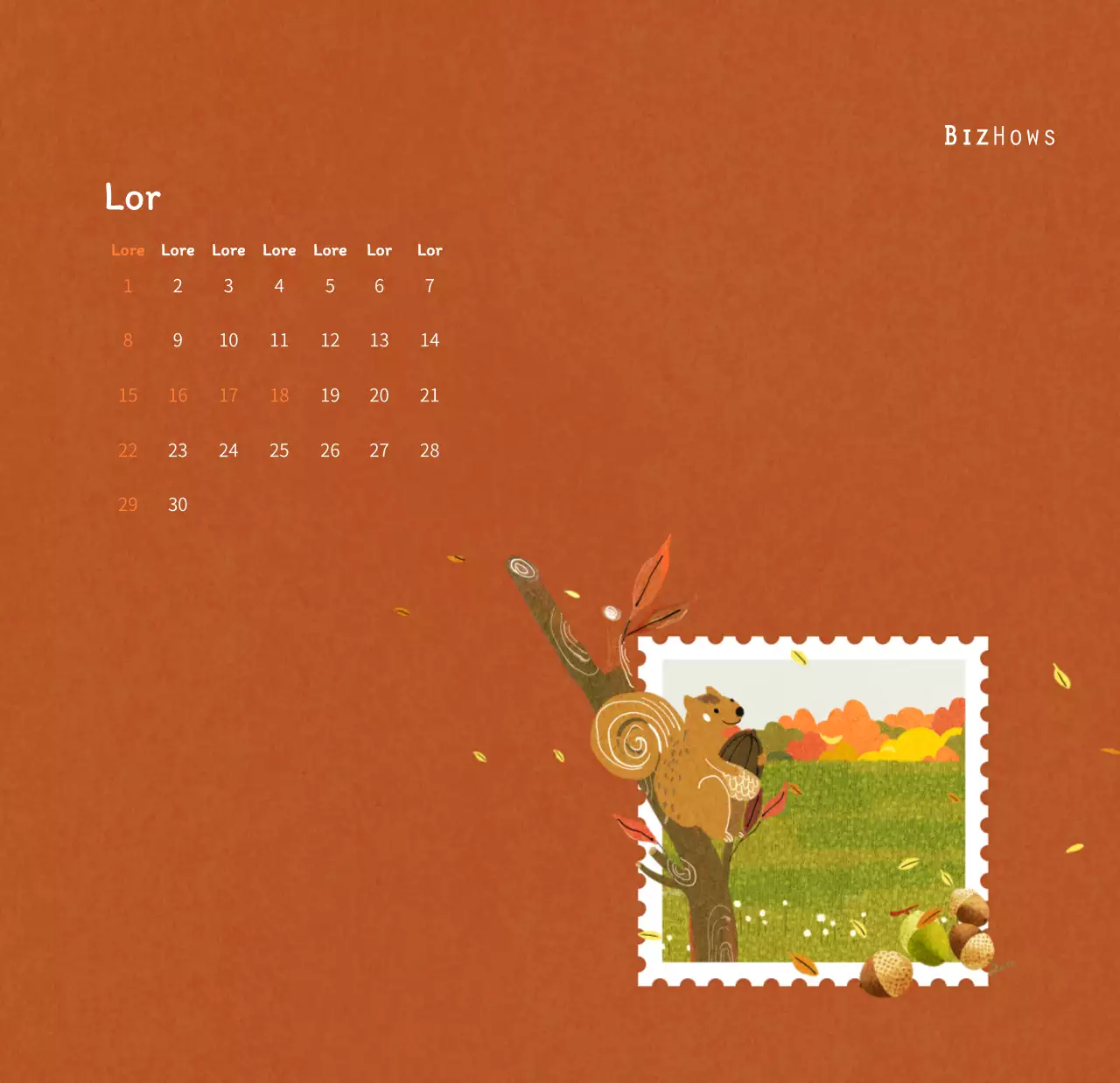 Stempelillustrationen mit einem warmen Konzept