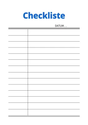 Einfaches Checklisten-Design-Poster in Weiß und Blau