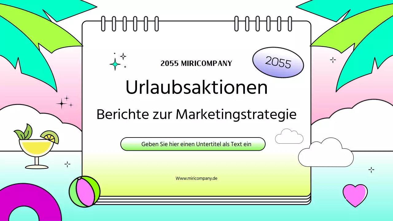 Kitschiger Strategiebericht mit Urlaubskalenderkonzept