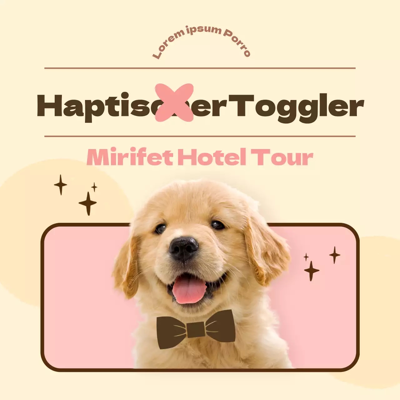 Werbung für ein rosa, warmes und kuscheliges Hundehotel (CardNews)