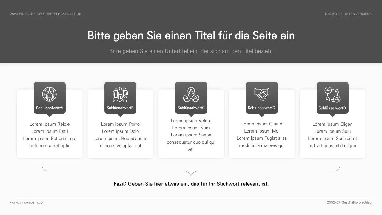 Einfache Geschäftspräsentation in Schwarz und Weiß