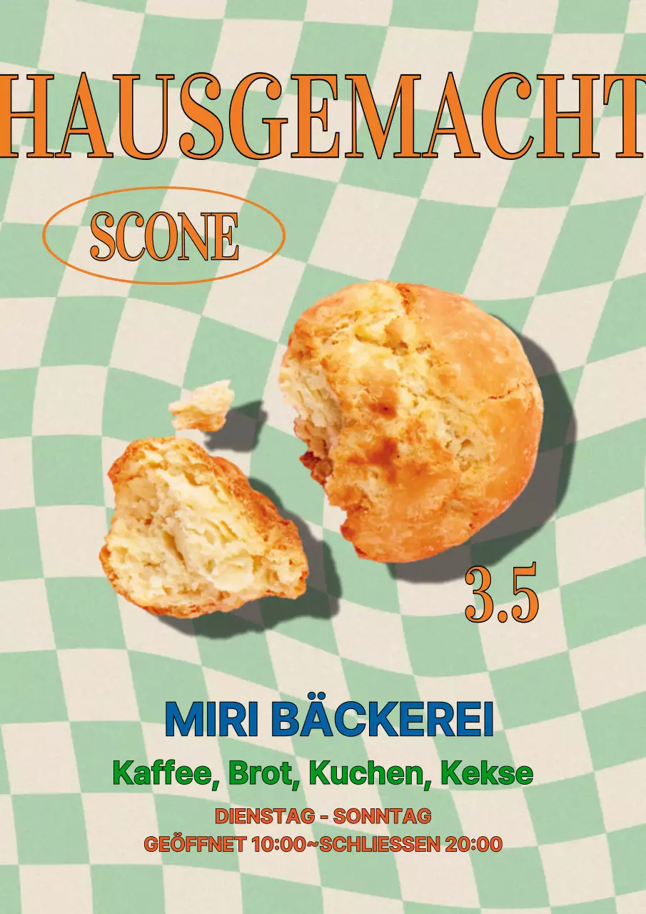 Cafe-Poster in Minze und Orange