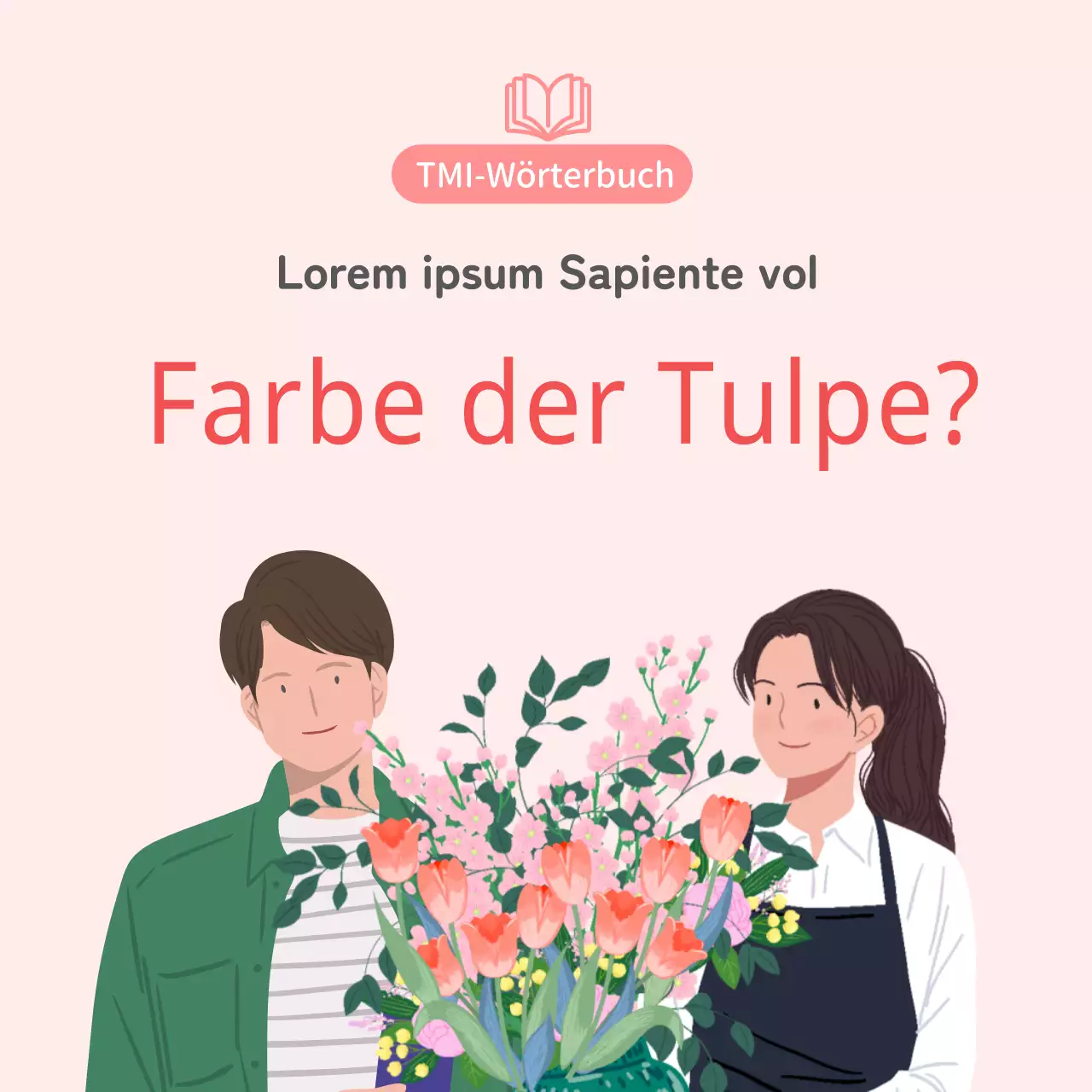 Tulpenblumensprache TMI mit rosa Illustrationen