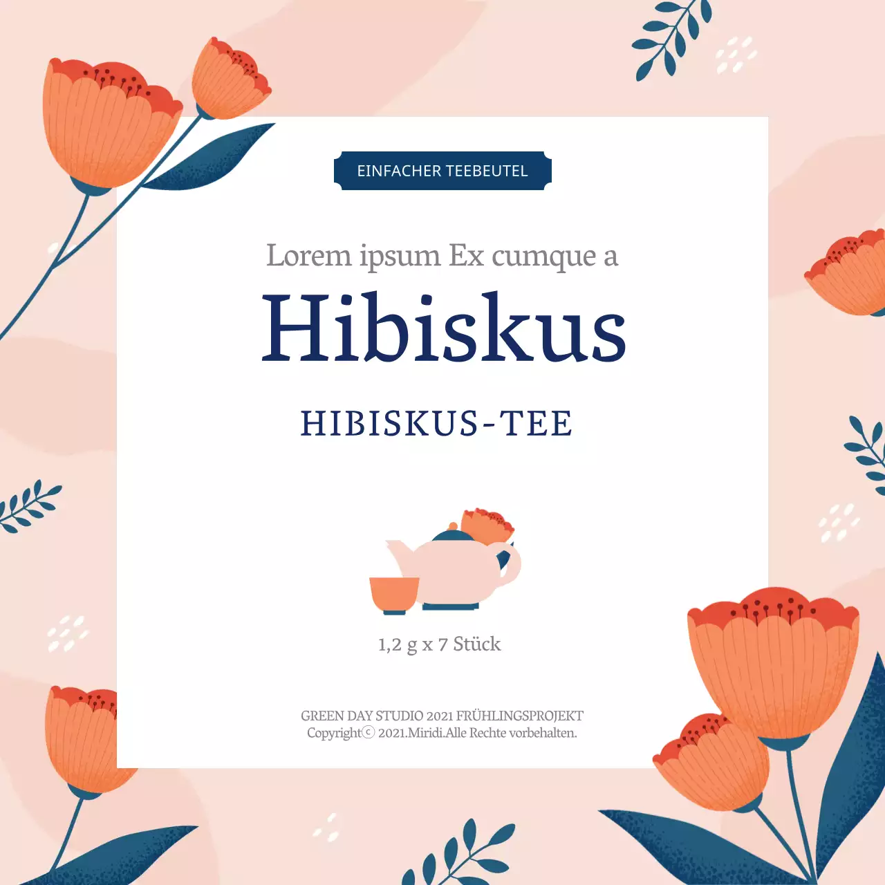 Rosa Illustration ordentlich Lebensmittel Hibiskus Tee Etikett