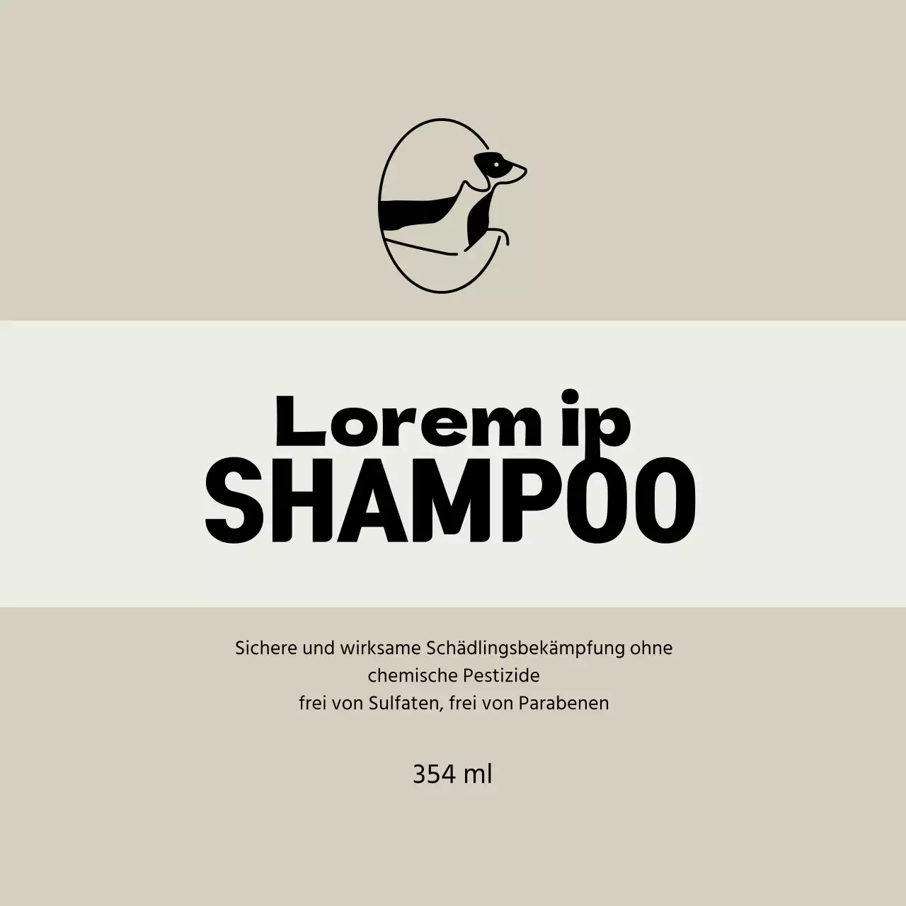 Beigefarbenes Logo, sauberes Etikett für Haustiere