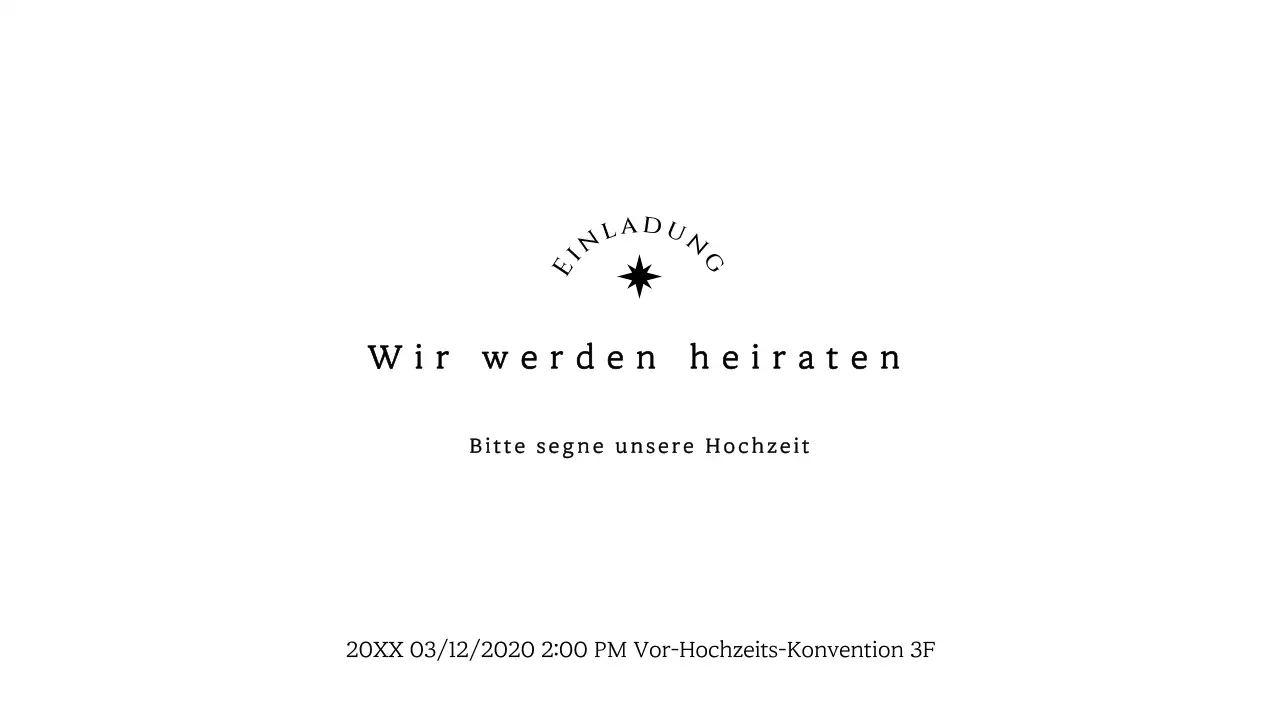 Hochzeitsworte mit einem Starburst-Konzept