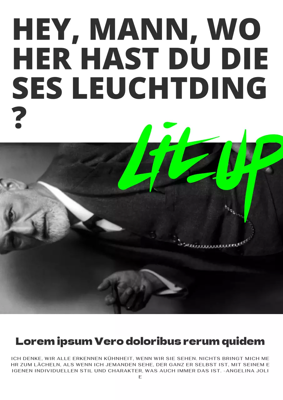 Vintage-Interieur-Poster in Schwarz-Weiß und Neon