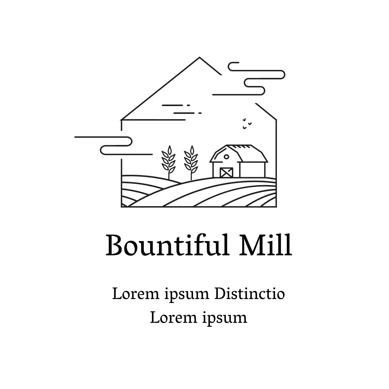 Weiße Illustration saubere Lebensmittel Mühle Werbung Etikett