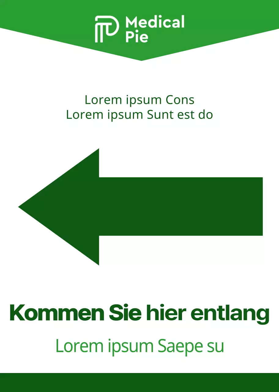 Einfache und saubere Kombination aus Pfeilen und Text in Grün und Lindgrün Layout-Stil Wegbeschreibung zum Seminar