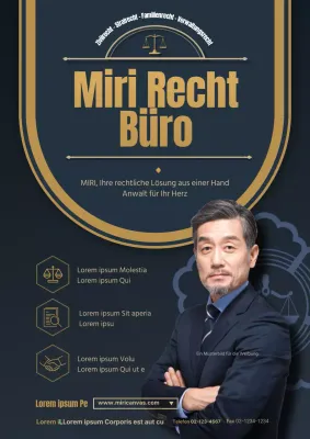 Dunkles Marineblau mit goldenem Text für ein schweres Webposter