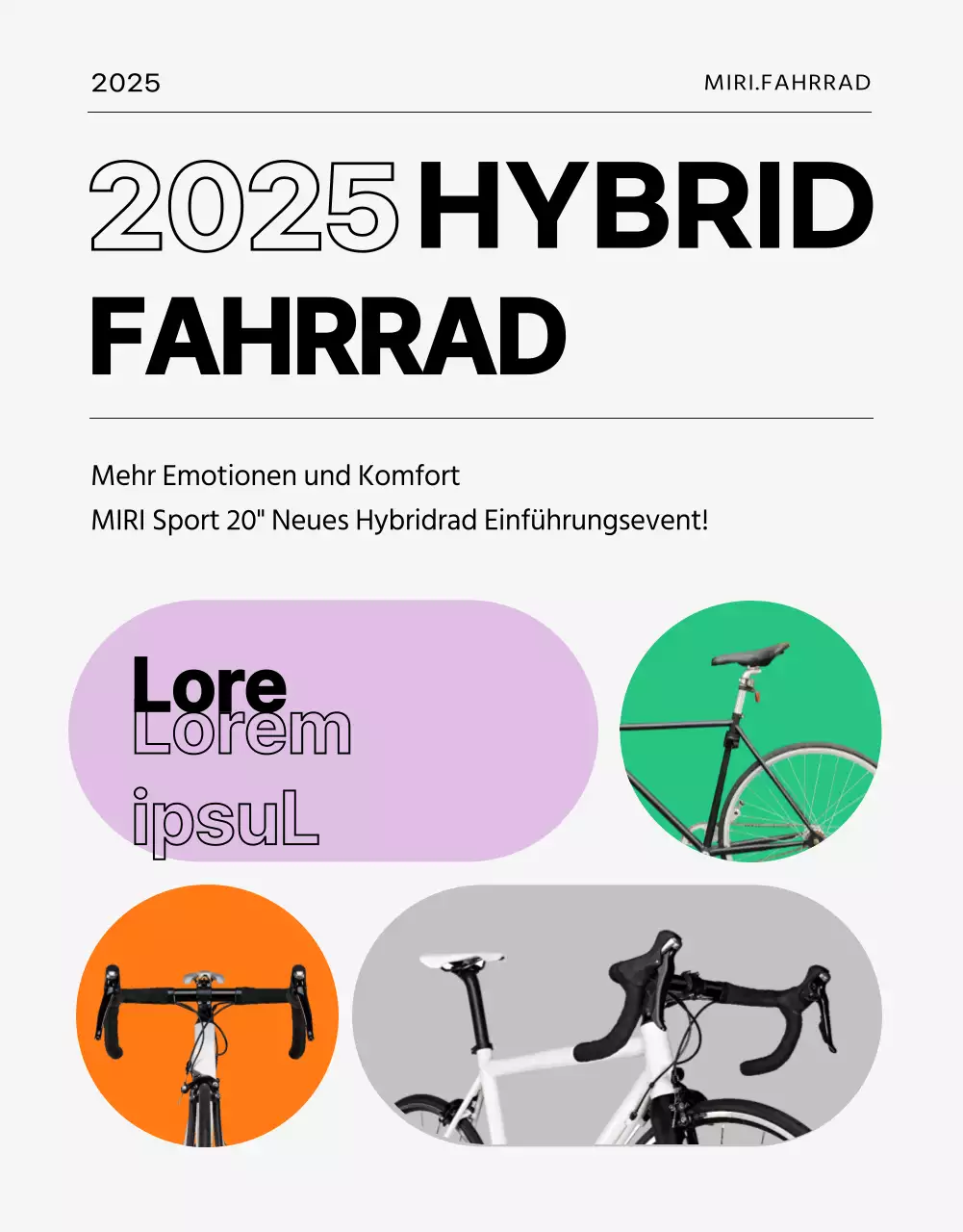 Fahrradveranstaltung mit grauem Hintergrund und klaren Linien