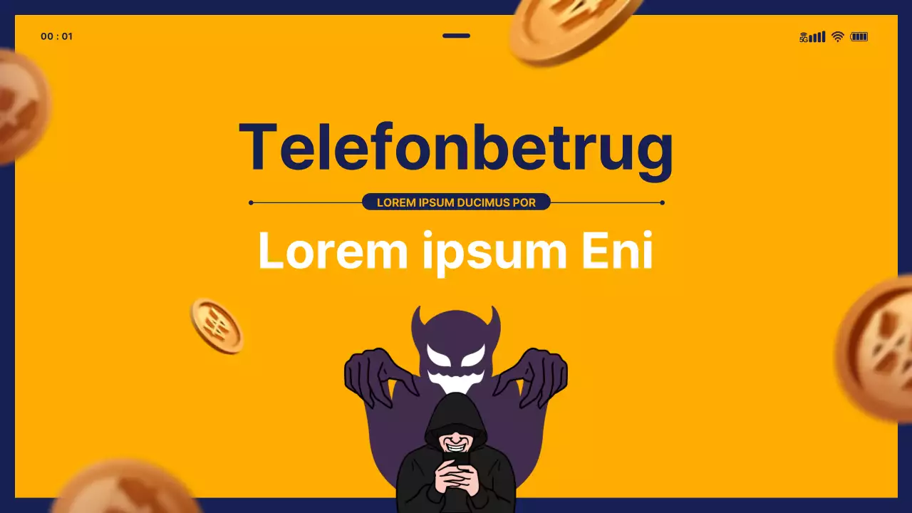 Theme zur Aufklärung über Finanzbetrug mit mobiler Vorlage