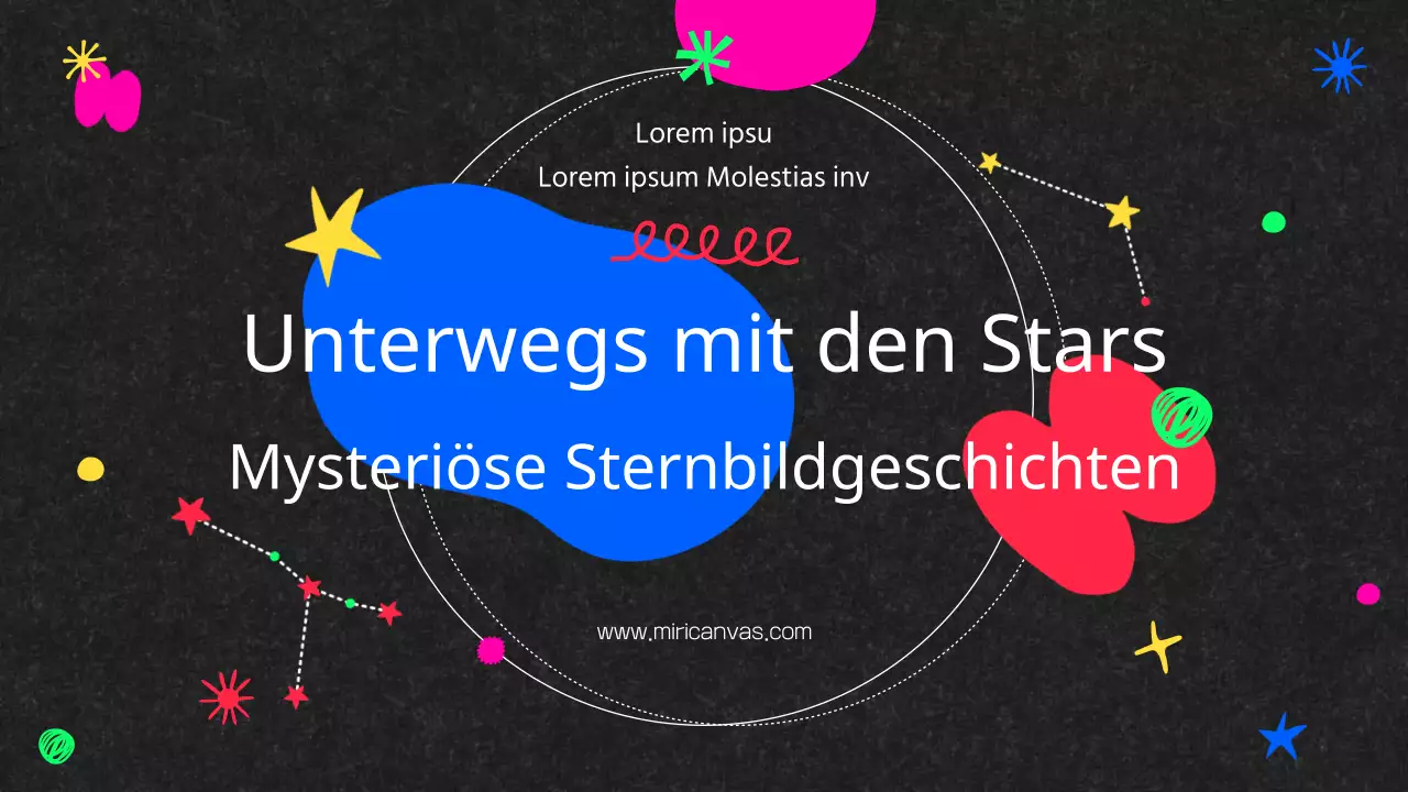 Bunte Sternwarte Milchstraße Camp Sternbilder auf schwarzem Hintergrund Lehrmittel