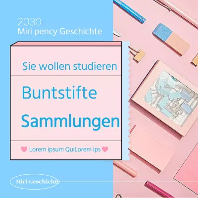 Leitfaden für die blaue und rosa Sammlung von Schreibgeräten